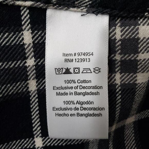 JACHS New York Flannel Shirt Plaid Black White Two Pockets Heavy Men 2XL XXL - Picture 12 of 14